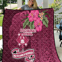 Fiji Adi Cakobau School Quilt Tropical Flower and Tapa Pattern LT03 Pink - Polynesian Pride