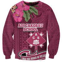 Fiji Adi Cakobau School Sweatshirt Tropical Flower and Tapa Pattern LT03 Unisex Pink - Polynesian Pride