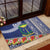 Fiji Natabua High School Rubber Doormat Tropical Flower and Tapa Pattern Blue Style LT03 - Polynesian Pride