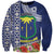 Fiji Natabua High School Sweatshirt Tropical Flower and Tapa Pattern Blue Style LT03 Unisex Blue - Polynesian Pride