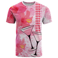 Hawaiian Cocktail Valentine Day T Shirt Hibiscus Kakau Pattern Pink Version LT03 Pink - Polynesian Pride