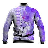 Hawaiian Cocktail Valentine Day Baseball Jacket Hibiscus Kakau Pattern Purple Version LT03 - Polynesian Pride