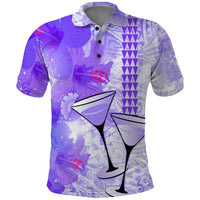 Hawaiian Cocktail Valentine Day Polo Shirt Hibiscus Kakau Pattern Purple Version LT03 Purple - Polynesian Pride