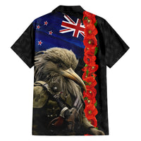 New Zealand Kiwi Soldier ANZAC Hawaiian Shirt Red Poppy Flower and Silver Fern Pattern LT03 - Polynesian Pride