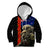 New Zealand Kiwi Soldier ANZAC Kid Hoodie Red Poppy Flower and Silver Fern Pattern LT03 Hoodie Black - Polynesian Pride