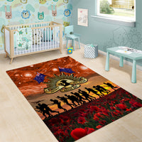 The Rising Sun Badge ANZAC Area Rug Last Post Field of Poppy Starry Night Style LT03 - Polynesian Pride