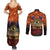 The Rising Sun Badge ANZAC Couples Matching Summer Maxi Dress and Long Sleeve Button Shirt Last Post Field of Poppy Starry Night Style LT03 - Polynesian Pride