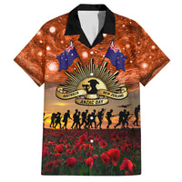 The Rising Sun Badge ANZAC Family Matching Off Shoulder Short Dress and Hawaiian Shirt Last Post Field of Poppy Starry Night Style LT03 Dad's Shirt - Short Sleeve Black - Polynesian Pride