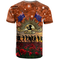 The Rising Sun Badge ANZAC T Shirt Last Post Field of Poppy Starry Night Style LT03 - Polynesian Pride
