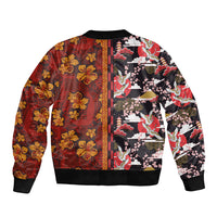 Pan-Pacific Festival Bomber Jacket Hawaiian Tribal and Japanese Pattern Together Culture