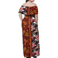 Pan-Pacific Festival Family Matching Off Shoulder Maxi Dress and Hawaiian Shirt Hawaiian Tribal and Japanese Pattern Together Culture