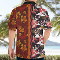 Pan-Pacific Festival Hawaiian Shirt Hawaiian Tribal and Japanese Pattern Together Culture