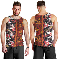 Pan-Pacific Festival Men Tank Top Hawaiian Tribal and Japanese Pattern Together Culture