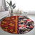 Pan-Pacific Festival Round Carpet Hawaiian Tribal and Japanese Pattern Together Culture
