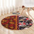 Pan-Pacific Festival Round Carpet Hawaiian Tribal and Japanese Pattern Together Culture