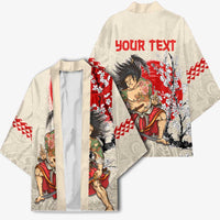 Personalised Japanese Culture Hawaii Style Kimono Japanese Samurai with Hawaiian Pattern - Polynesian Pride