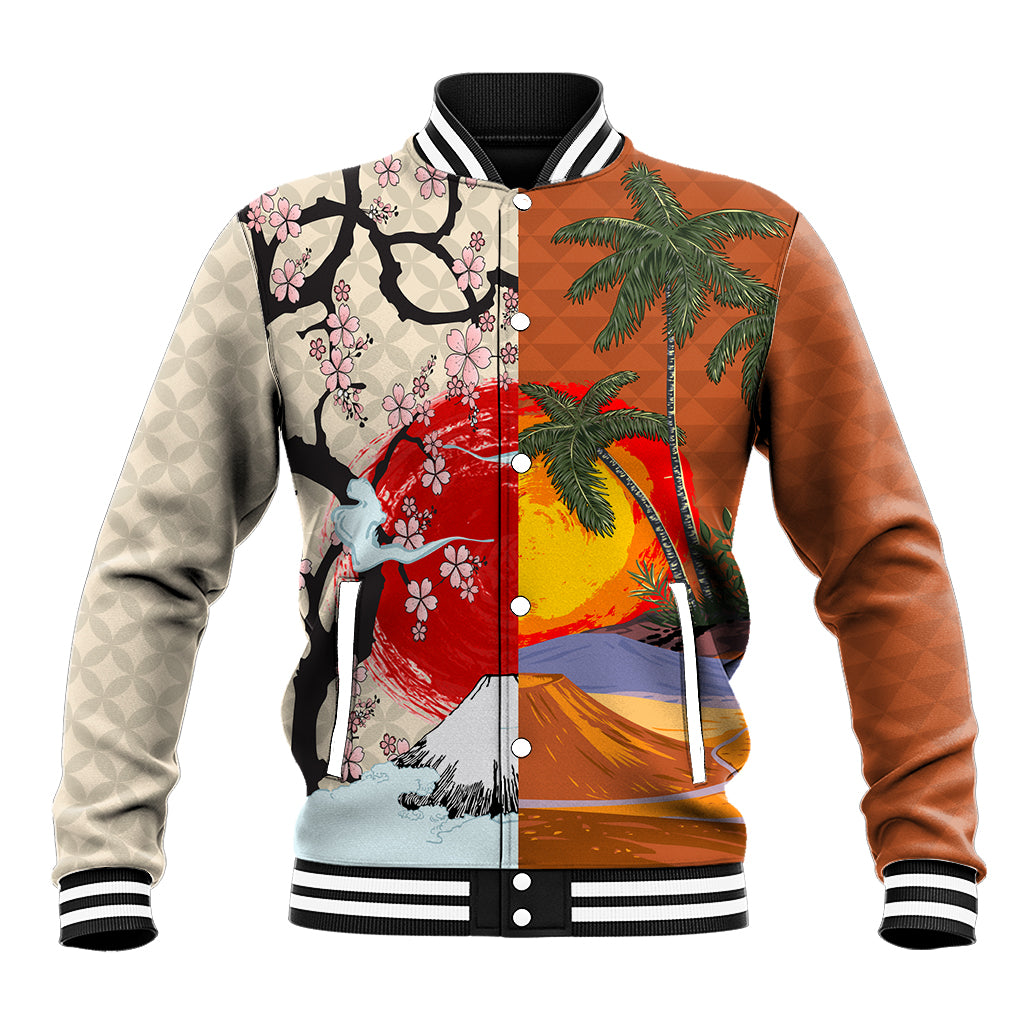 Pan-Pacific Festival Baseball Jacket Mauna Kea and Fuji Mountains