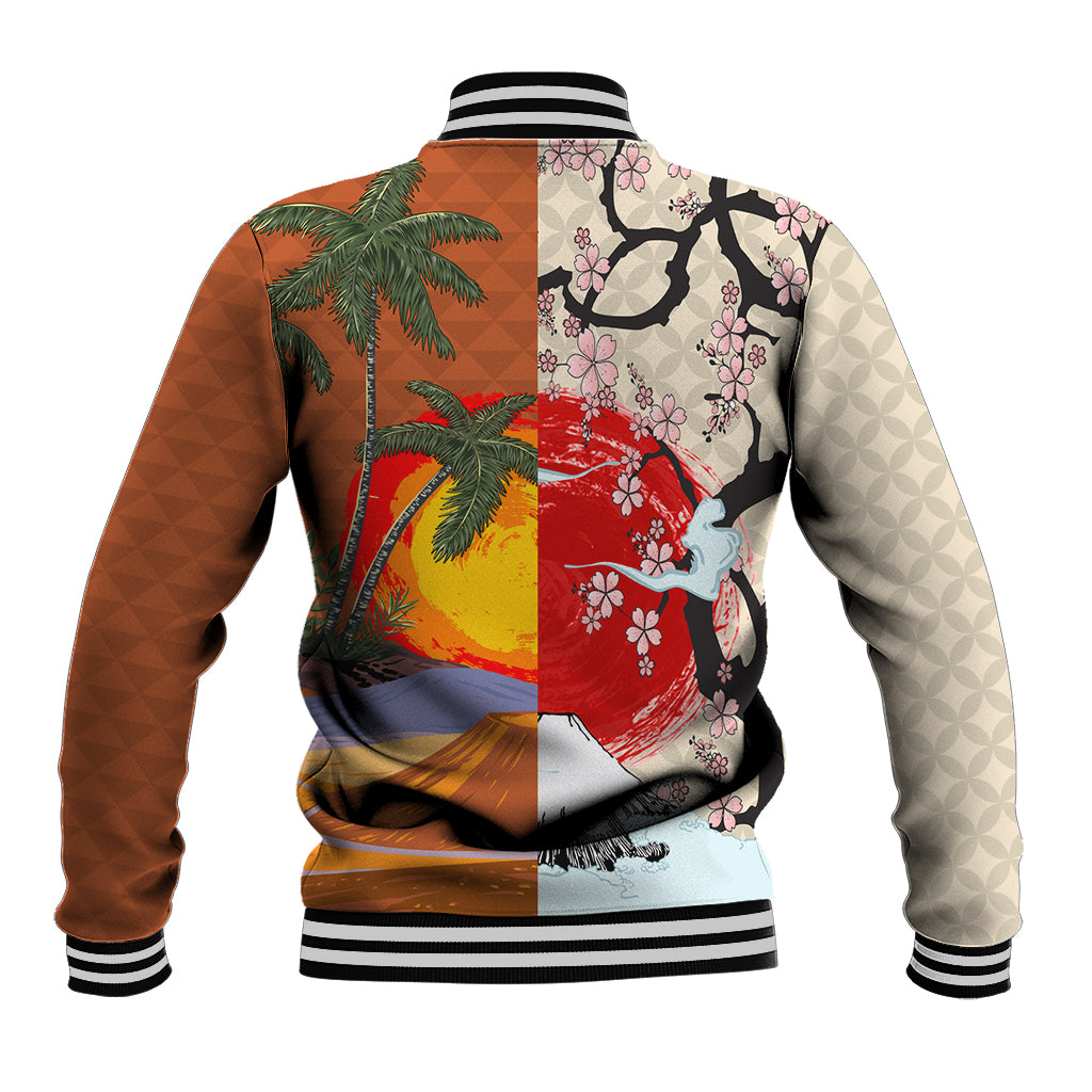 Pan-Pacific Festival Baseball Jacket Mauna Kea and Fuji Mountains