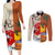 Pan-Pacific Festival Couples Matching Long Sleeve Bodycon Dress and Long Sleeve Button Shirt Mauna Kea and Fuji Mountains