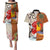 Pan-Pacific Festival Couples Matching Puletasi and Hawaiian Shirt Mauna Kea and Fuji Mountains