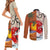 Pan-Pacific Festival Couples Matching Short Sleeve Bodycon Dress and Long Sleeve Button Shirt Mauna Kea and Fuji Mountains