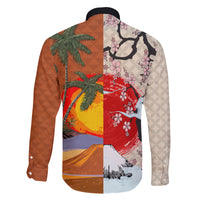 Pan-Pacific Festival Family Matching Short Sleeve Bodycon Dress and Hawaiian Shirt Mauna Kea and Fuji Mountains