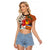 Pan-Pacific Festival Raglan Cropped T Shirt Mauna Kea and Fuji Mountains