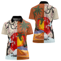Pan-Pacific Festival Women Polo Shirt Mauna Kea and Fuji Mountains