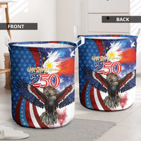 Philippines and United States Semiquincentennial Laundry Basket Eagle and National Flag Style