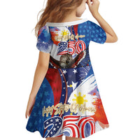 Philippines and United States Semiquincentennial Family Matching Puletasi and Hawaiian Shirt Eagle and National Flag Style
