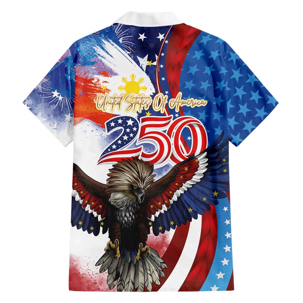 Philippines and United States Semiquincentennial Family Matching Puletasi and Hawaiian Shirt Eagle and National Flag Style