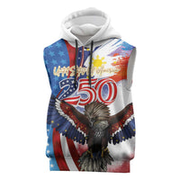 Philippines and United States Semiquincentennial Sleeveless Hoodie Eagle and National Flag Style LT03 Multicolor - Polynesian Pride