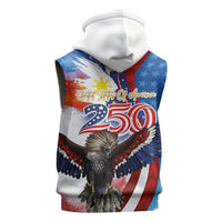 Philippines and United States Semiquincentennial Sleeveless Hoodie Eagle and National Flag Style LT03 - Polynesian Pride