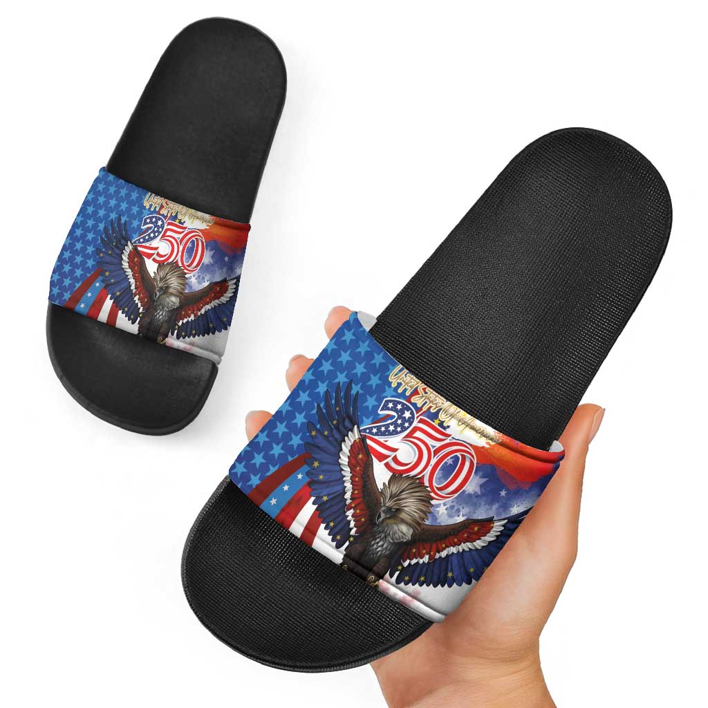 Philippines and United States Semiquincentennial Slide Sandals Eagle and National Flag Style LT03 - Polynesian Pride