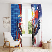 Philippines and United States Semiquincentennial Window Curtain Eagle and National Flag Style LT03 - Polynesian Pride