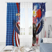 Philippines and United States Semiquincentennial Window Curtain Eagle and National Flag Style LT03 - Polynesian Pride