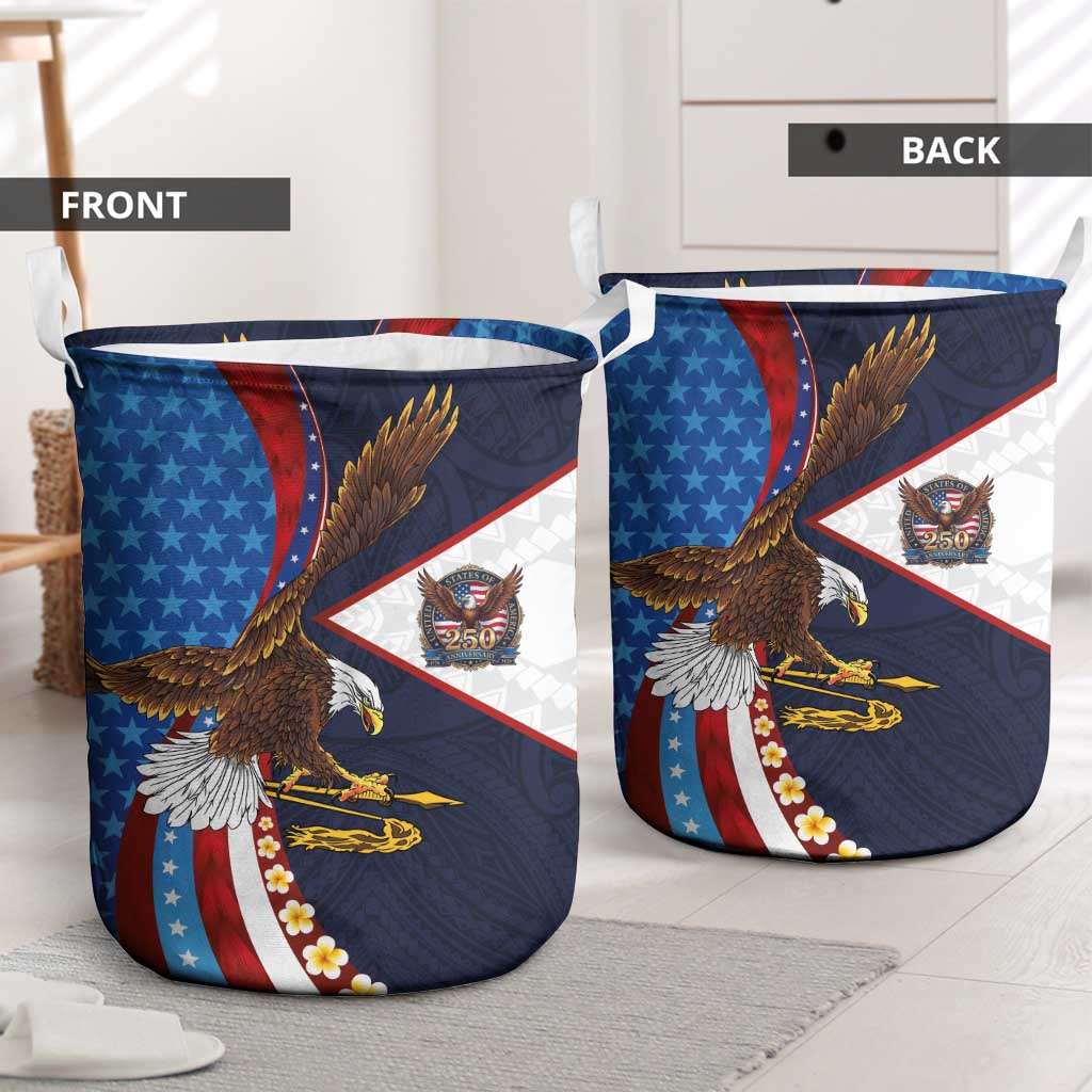 American Samoa and United States Semiquincentennial Laundry Basket Bald Eagle with National Flag Style LT03 - Polynesian Pride