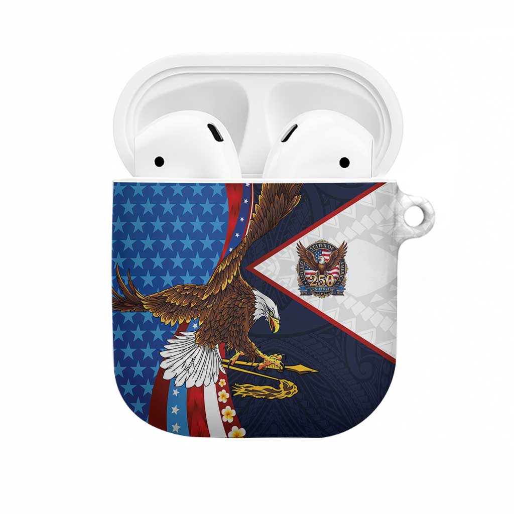 American Samoa and United States Semiquincentennial AirPods Case Bald Eagle with National Flag Style