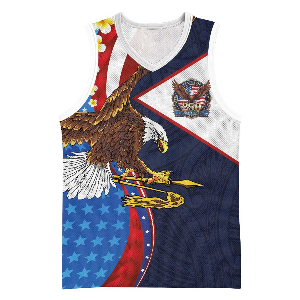 American Samoa and United States Semiquincentennial Basketball Jersey Bald Eagle with National Flag Style