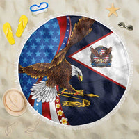 American Samoa and United States Semiquincentennial Beach Blanket Bald Eagle with National Flag Style
