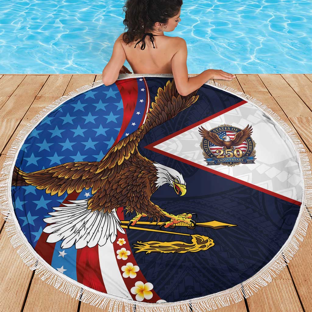 American Samoa and United States Semiquincentennial Beach Blanket Bald Eagle with National Flag Style