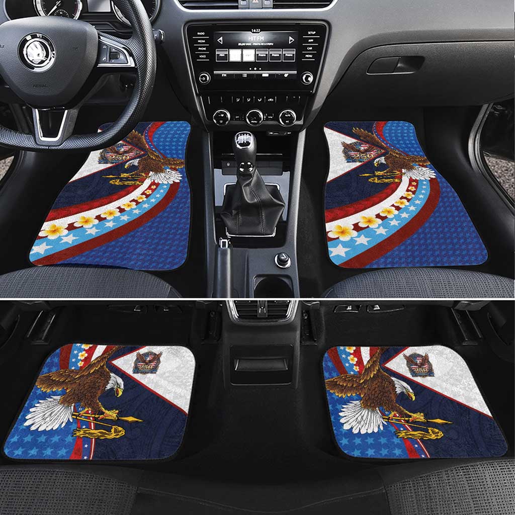 American Samoa and United States Semiquincentennial Car Mats Bald Eagle with National Flag Style
