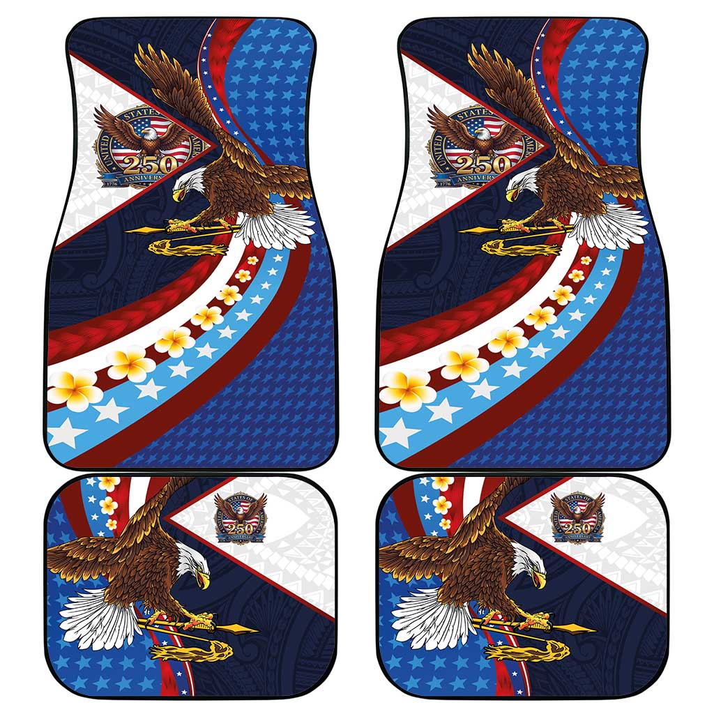 American Samoa and United States Semiquincentennial Car Mats Bald Eagle with National Flag Style