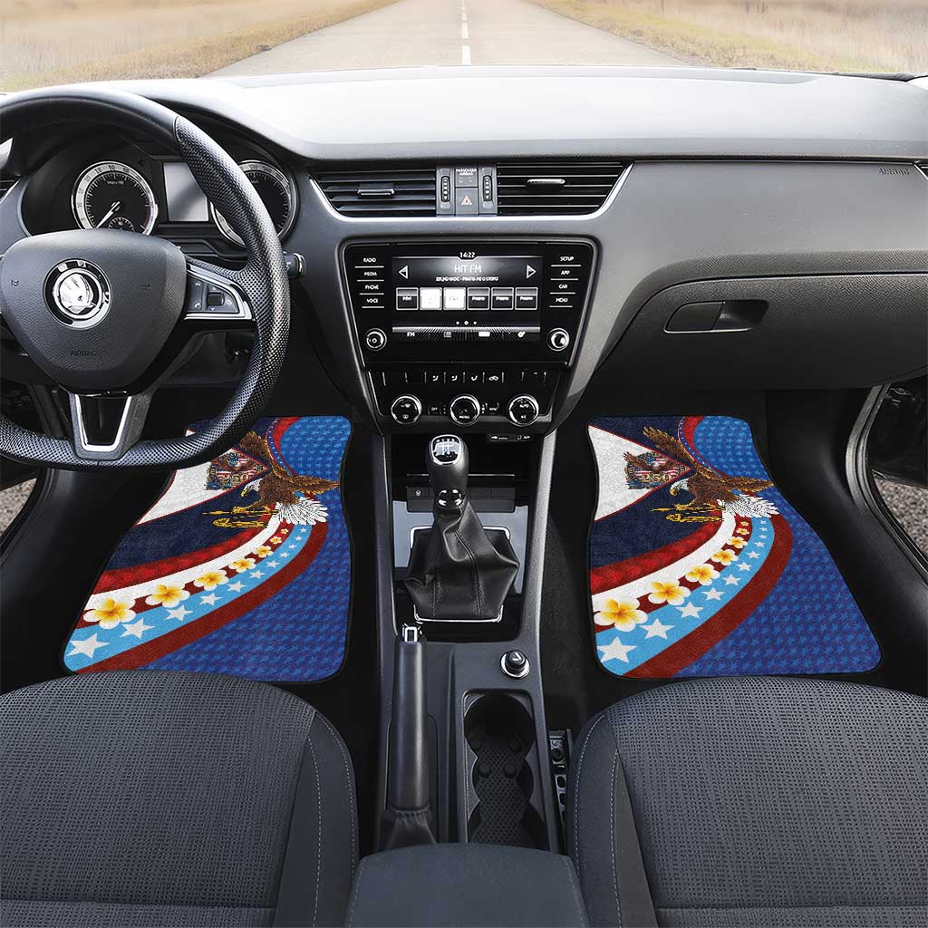 American Samoa and United States Semiquincentennial Car Mats Bald Eagle with National Flag Style