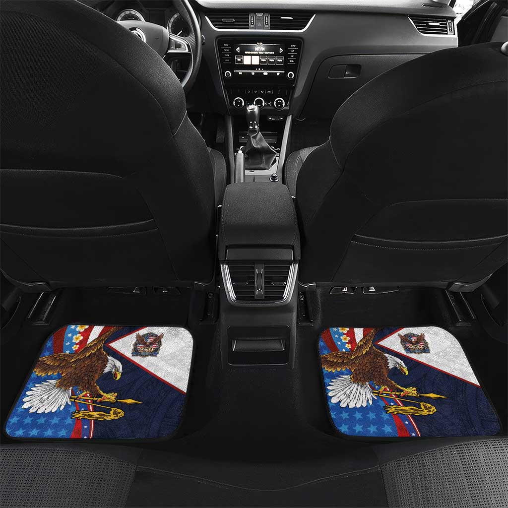American Samoa and United States Semiquincentennial Car Mats Bald Eagle with National Flag Style