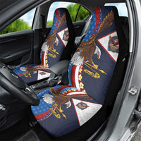 American Samoa and United States Semiquincentennial Car Seat Cover Bald Eagle with National Flag Style