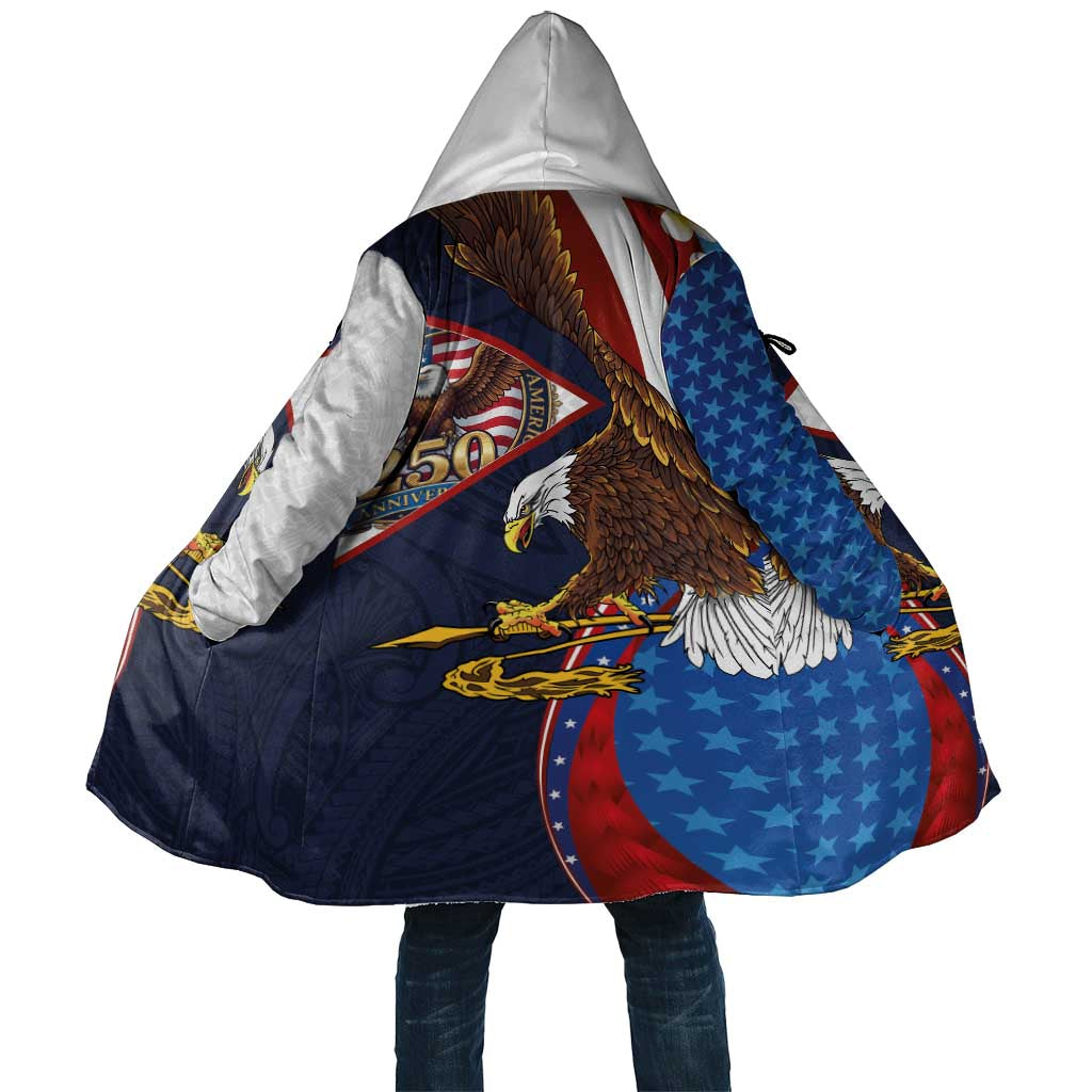 American Samoa and United States Semiquincentennial Cloak Bald Eagle with National Flag Style