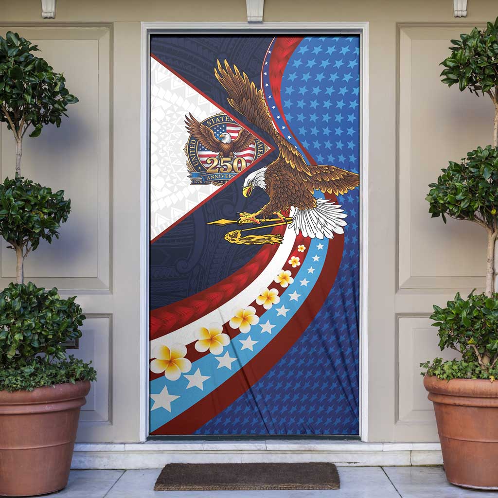 American Samoa and United States Semiquincentennial Door Cover Bald Eagle with National Flag Style