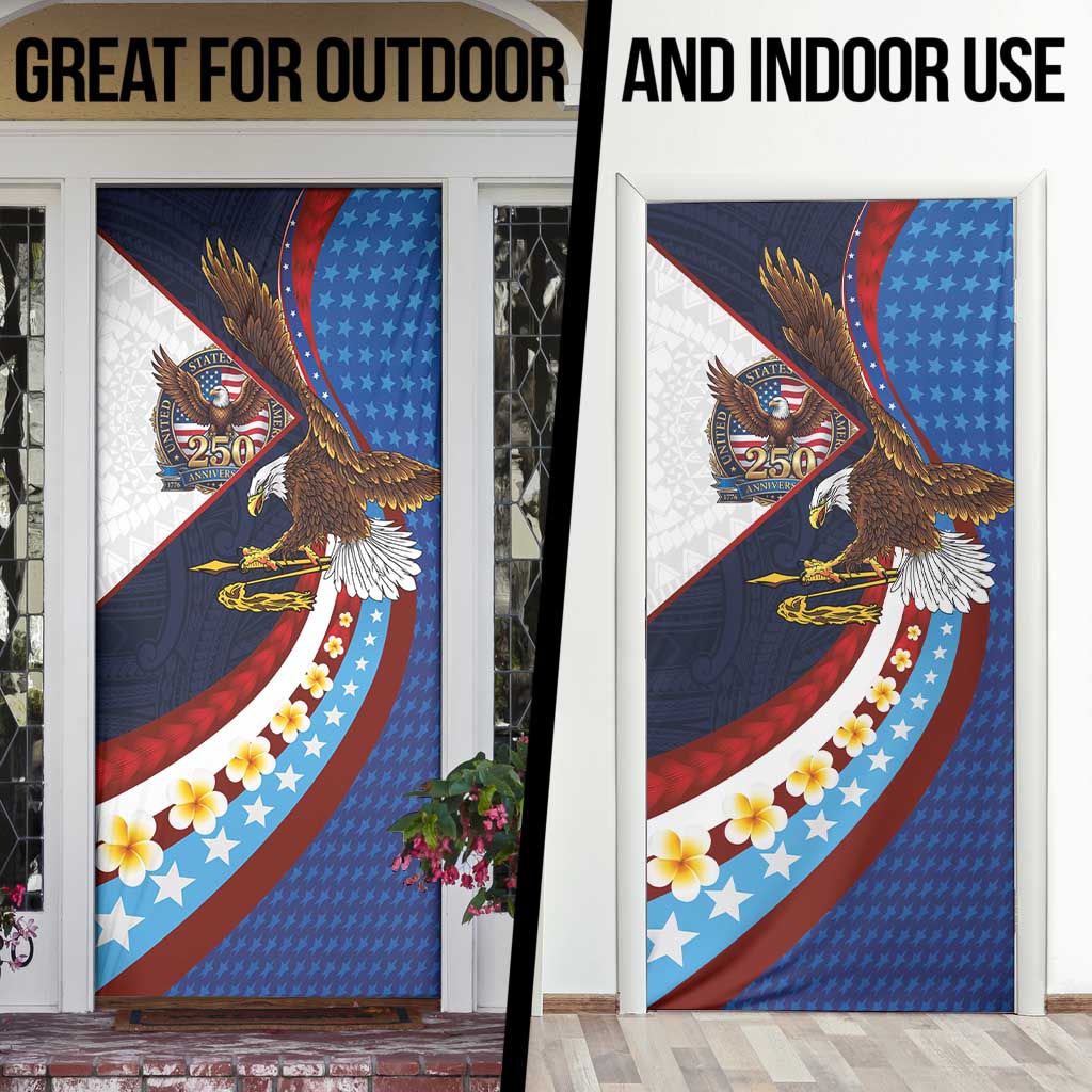 American Samoa and United States Semiquincentennial Door Cover Bald Eagle with National Flag Style LT03 - Polynesian Pride