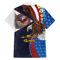 American Samoa and United States Semiquincentennial Family Matching Short Sleeve Bodycon Dress and Hawaiian Shirt Bald Eagle with National Flag Style